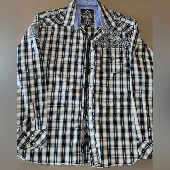 Roar Other - Roar Black and White Plaid Men's Shirt